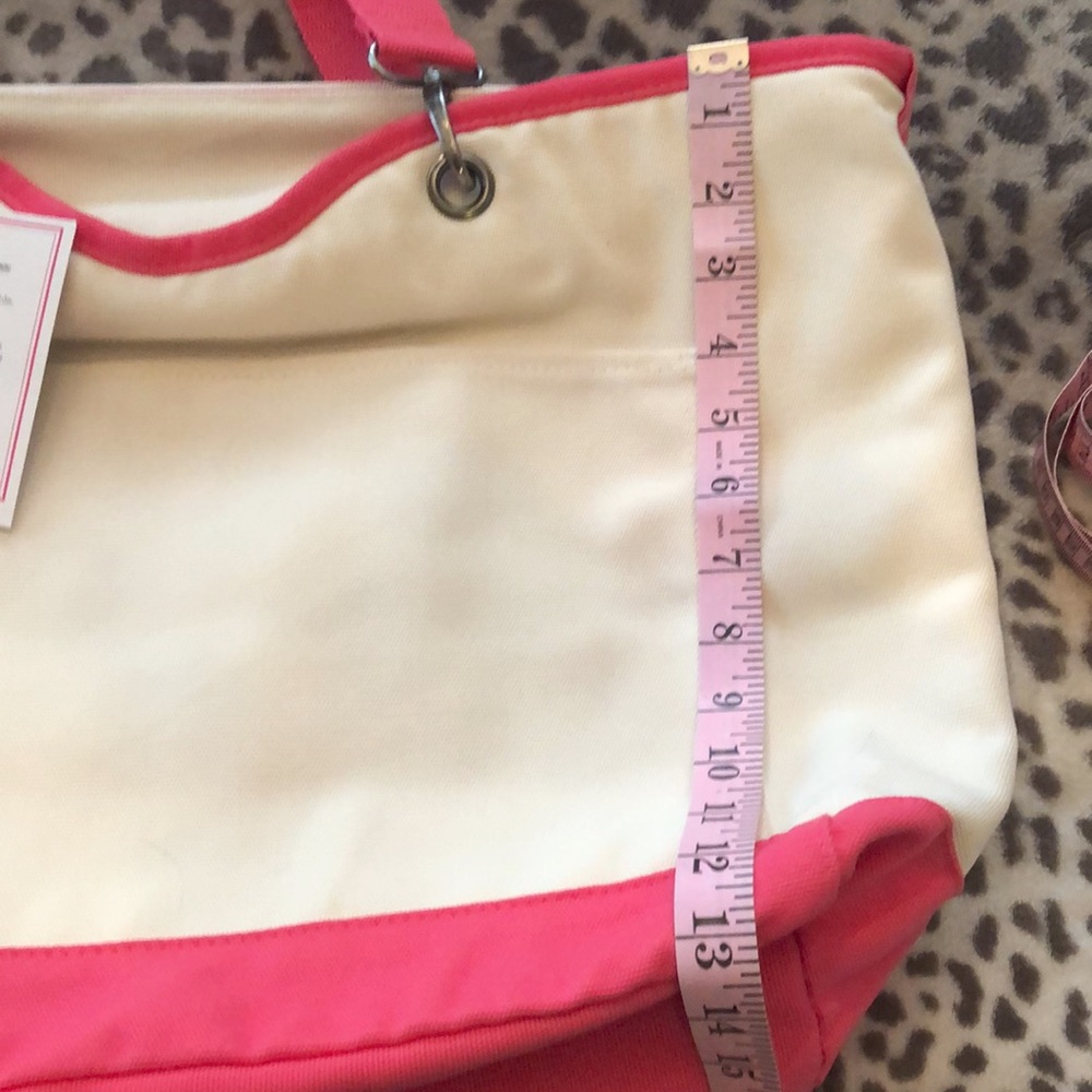 Thirty-One Canvas Crew Thermal Tote in Natural with Coral - Picture 9 of 16
